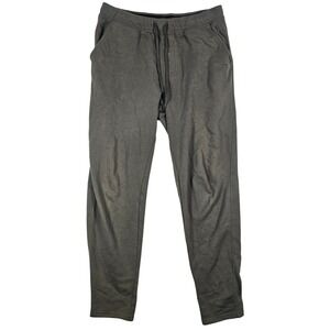 Eddie Bauer Lounge Mens M Joggers Olive‎ Green Drawstring Sweatpants Zip Pocket